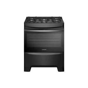 Fogão 5 Bocas Continental Inox Mesa de Vidro Preto Tripla Chama FC5GB 110/220V