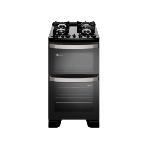 Fogão 4 Bocas Electrolux Preto Duplo Forno Experience FE4DB 110/220V