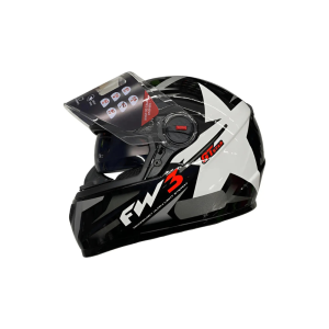 Capacete Integral FW3 GTX Preto e Branco Estrela para Adultos