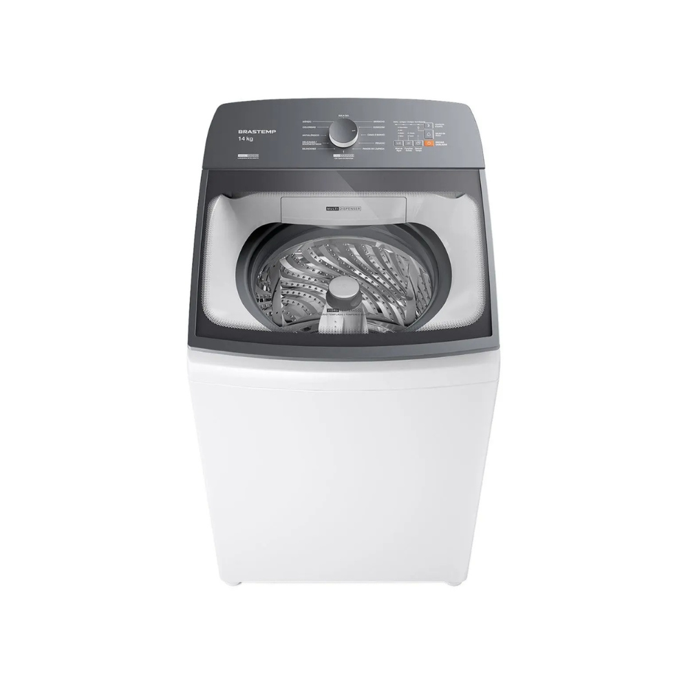 Máquina de Lavar Brastemp 14kg com Smart Sensor, Função Reduzir Tempo Branca BWJ14AB 110/220V