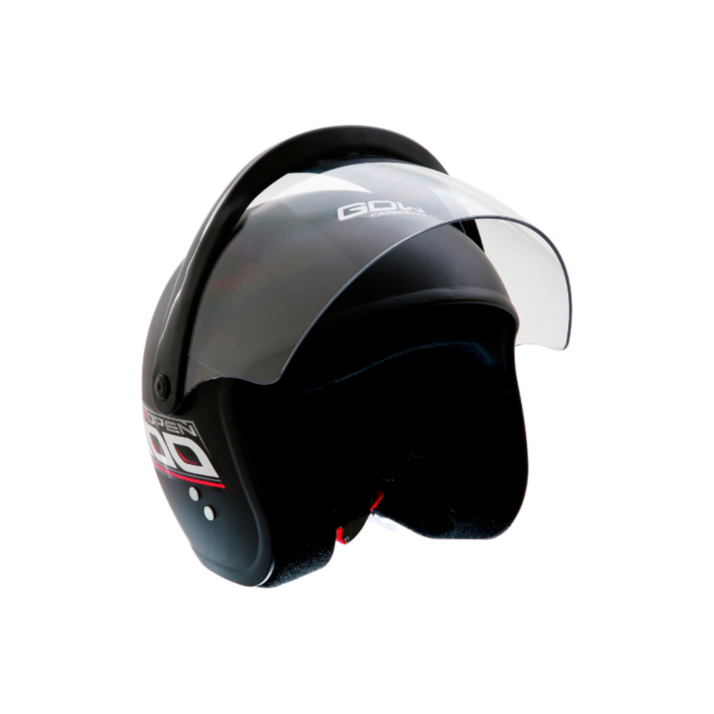 Capacete de Moto Aberto Gow Inter Open 300 - Tamanho 58 com Viseira em Policarbonato