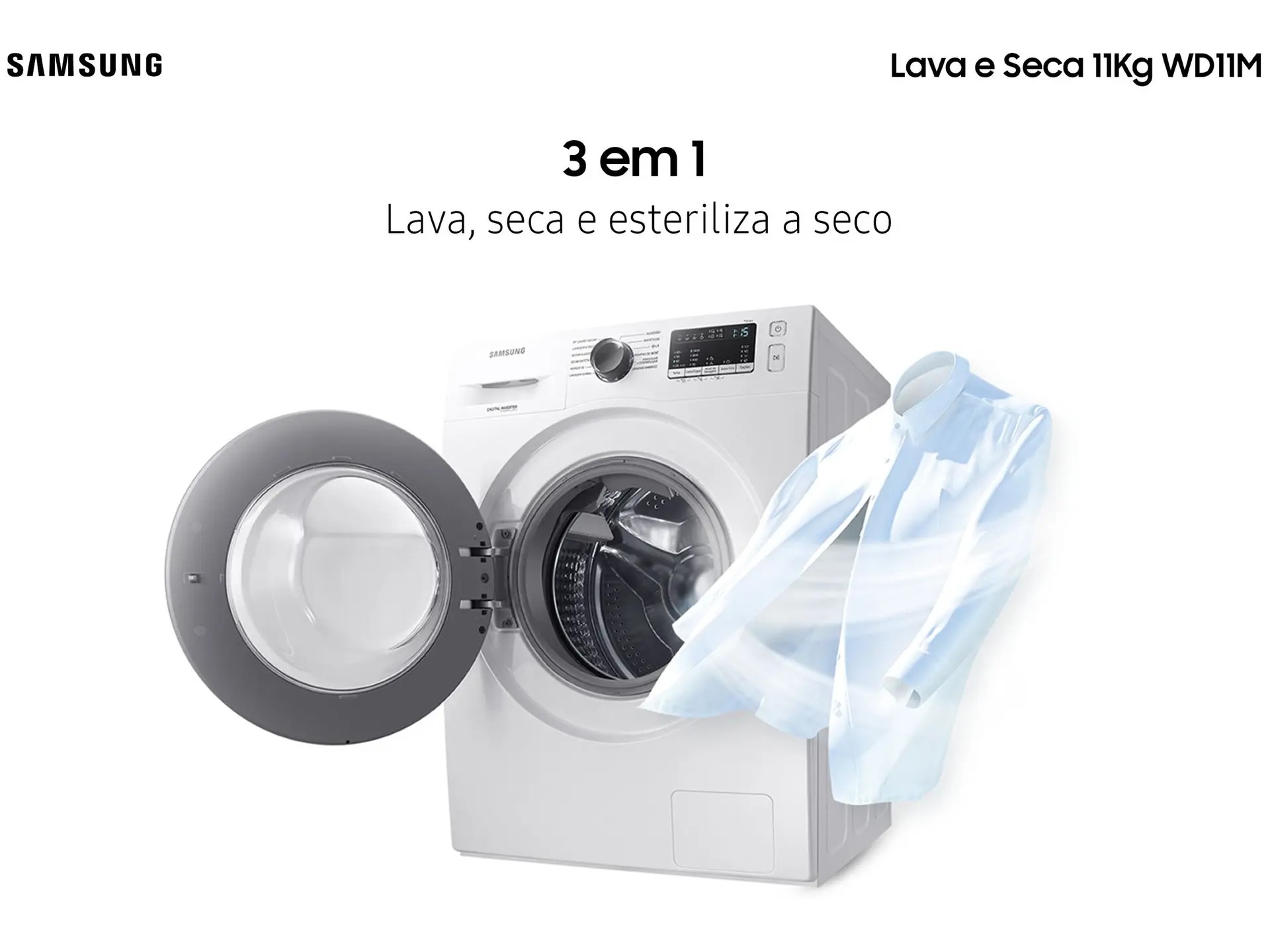 Lava e Seca Samsung WD11M com Digital Inverter WD11M4473PW Branca 11/7kg 110/220V - Imagem 6