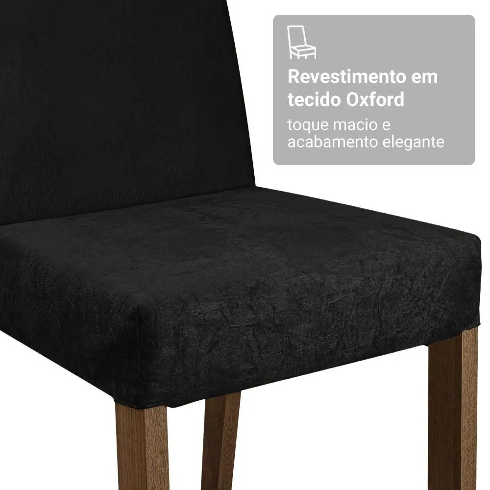 Conjunto Sala de Jantar Mesa Tampo de Vidro 4 Cadeiras Anne Madesa - Imagem 6