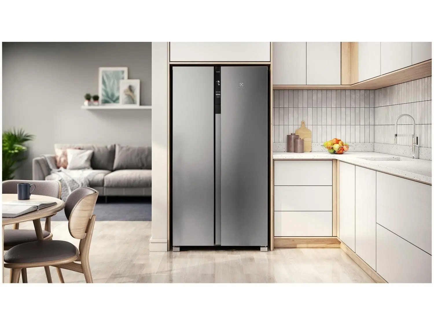 Geladeira Electrolux Frost Free Inverter 440L Efficient com AutoSense Side by Side cor Inox Look (IS4S) 110/220V - Imagem 2