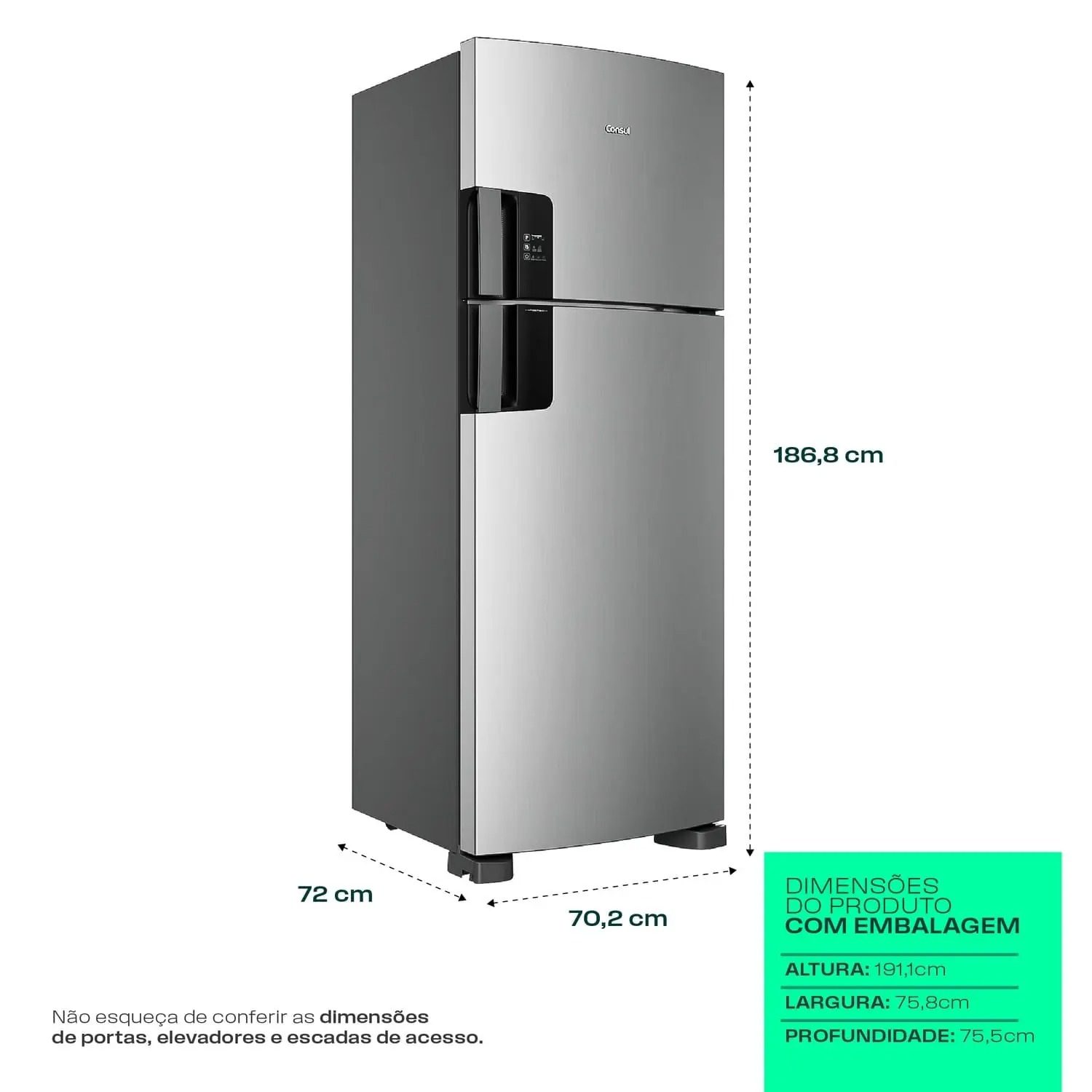 Geladeira Frost Free Duplex Consul 455 Litros Inox - CRM56MK 110/220V - Imagem 4