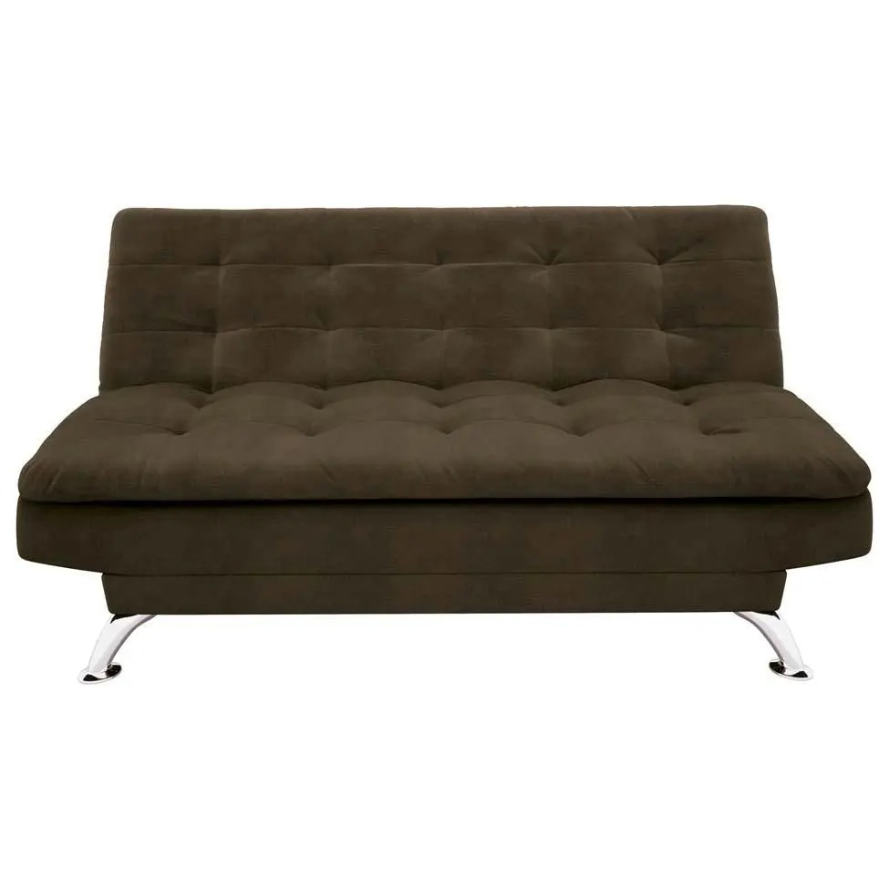 Sofá-Cama 3 Lugares Casal Premium II Suede Café - Mobly - Imagem 4