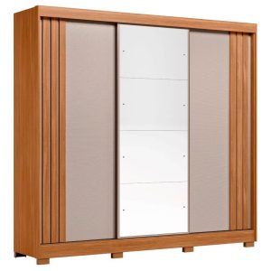Guarda-roupa Casal com Espelho 3 Portas de Correr 6 Gavetas Demóbile Lille