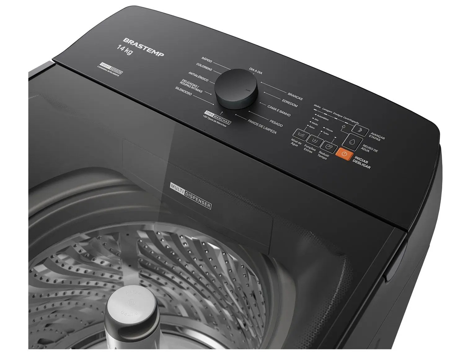 Lavadora de Roupas Brastemp 14Kg Cinza Platinum com 12 Programas de Lavagem com Smart Sensor - BWJ14A9 110/220V - Imagem 3