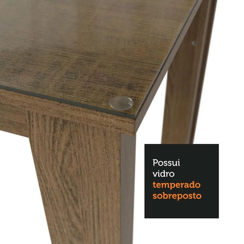 Conjunto Sala de Jantar Mesa Tampo de Vidro 6 Cadeiras Heloísa Madesa - Imagem 6