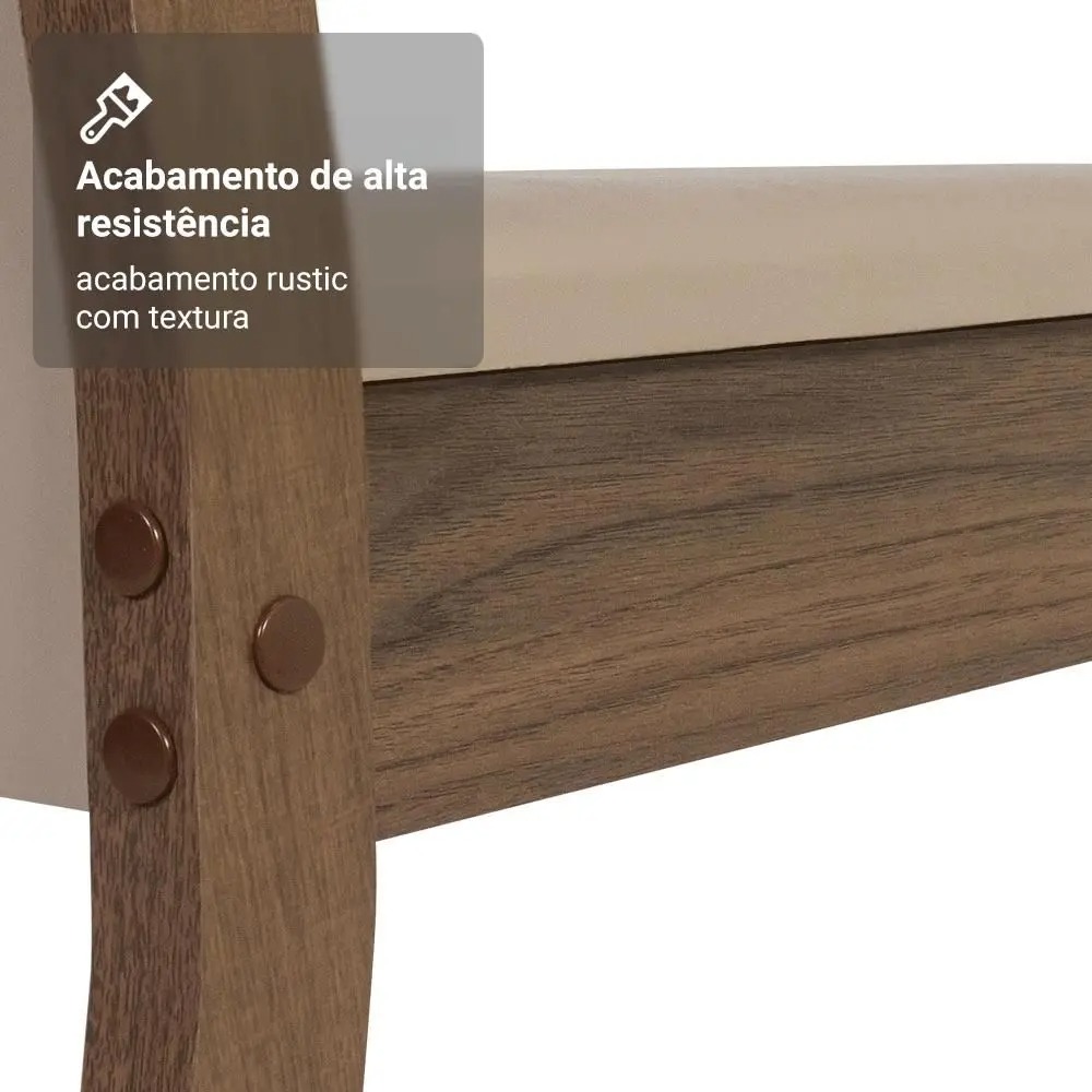 Conjunto Sala de Jantar Madesa Talita Mesa Tampo de Madeira com 4 Cadeiras - Imagem 8