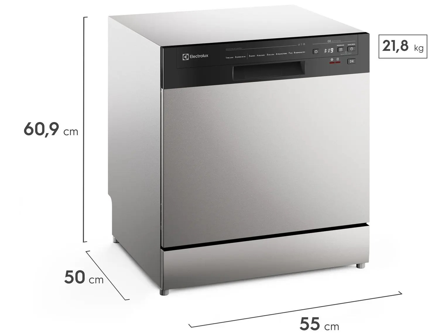 Lava-louças Electrolux 8 Serviços com Função Higienizar LS08E Inox 110/220V - Imagem 5