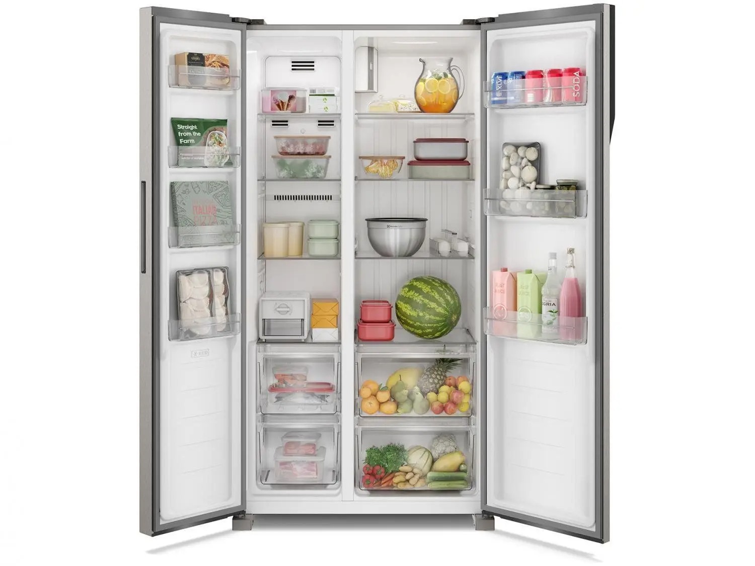Geladeira Electrolux Frost Free Inverter 440L Efficient com AutoSense Side by Side cor Inox Look (IS4S) 110/220V - Imagem 3