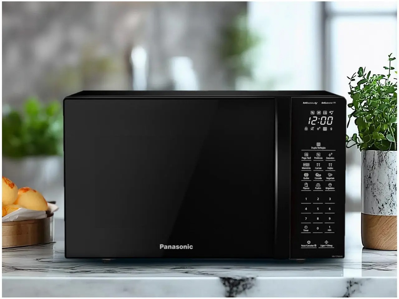 Microondas Panasonic Dupla Refeição 34L Black Glass - NN-ST66NBRU 110/220V - Imagem 6