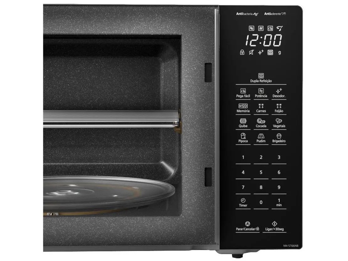 Microondas Panasonic Dupla Refeição 34L Black Glass - NN-ST66NBRU 110/220V - Imagem 7