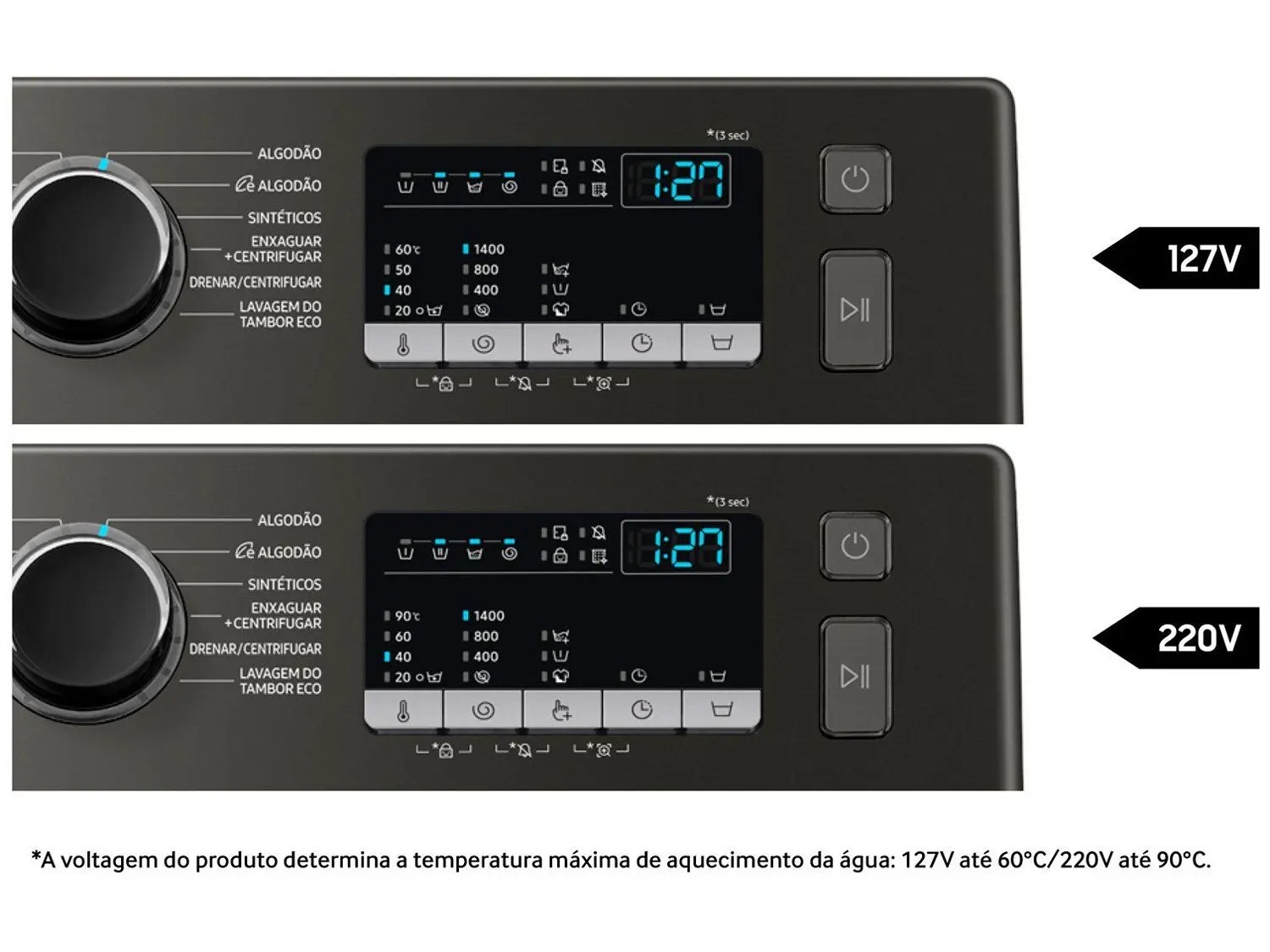 Lavadora de Roupas Samsung Inverter 11kg Cesto Inox 12 Programas de Lavagem Preta WW11T4040BX/AZ 110/220V - Imagem 8
