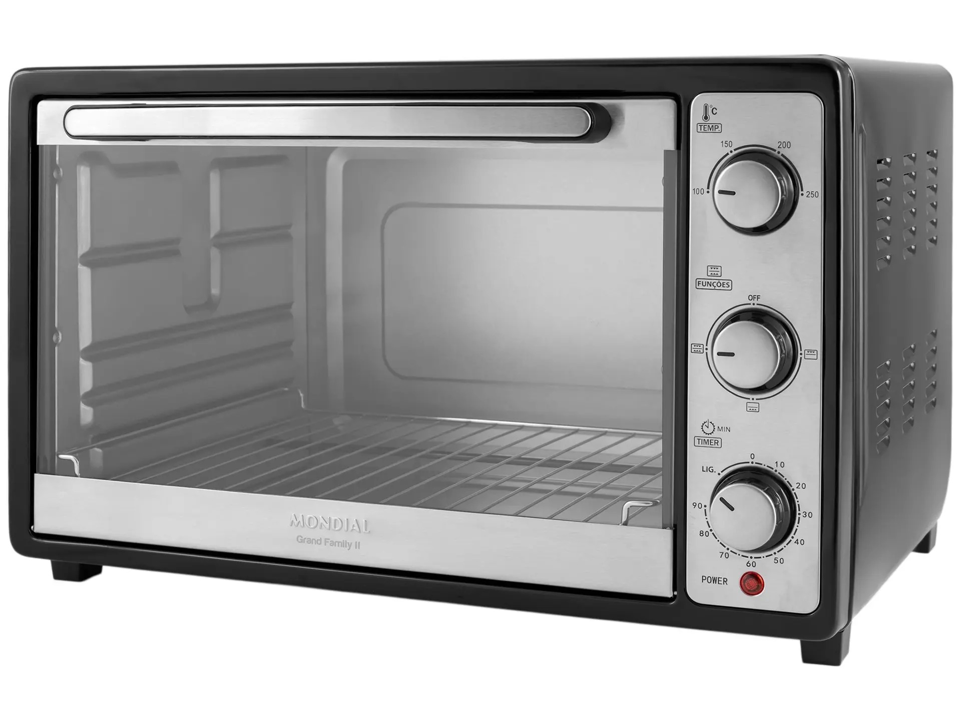 Forno Elétrico de Bancada Mondial Multifuncional 52L Preto e Prata Grand Family II FRN-52-B 110/220V - Imagem 5