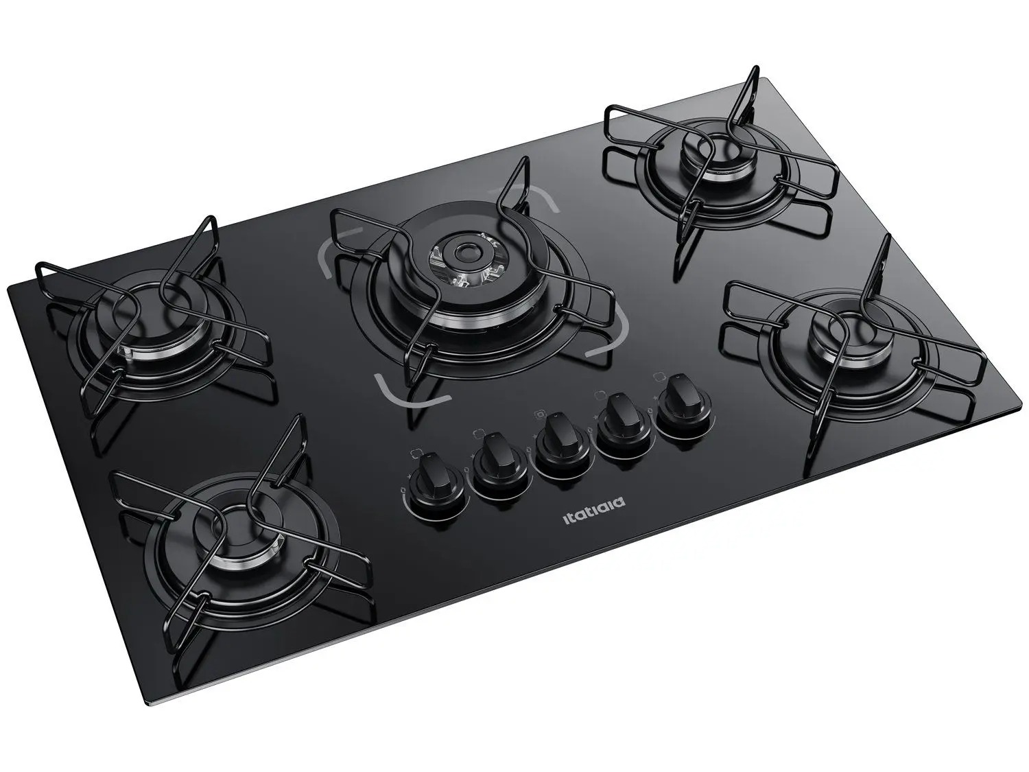 Cooktop 5 Bocas a Gás GLP Itatiaia Tripla Chama Preto Essencial 110/220V - Imagem 4