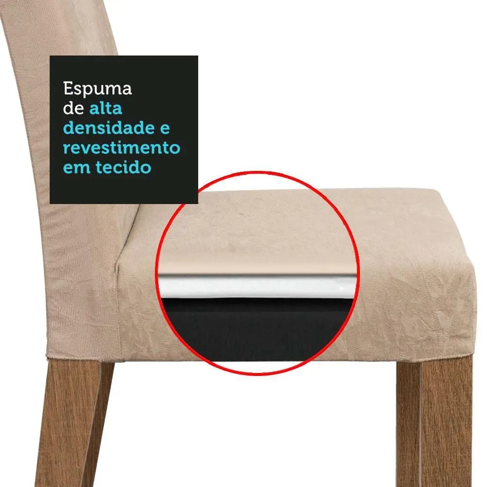 Conjunto Sala de Jantar Mesa Tampo de Vidro 6 Cadeiras Imperial Alexis Madesa - Imagem 9