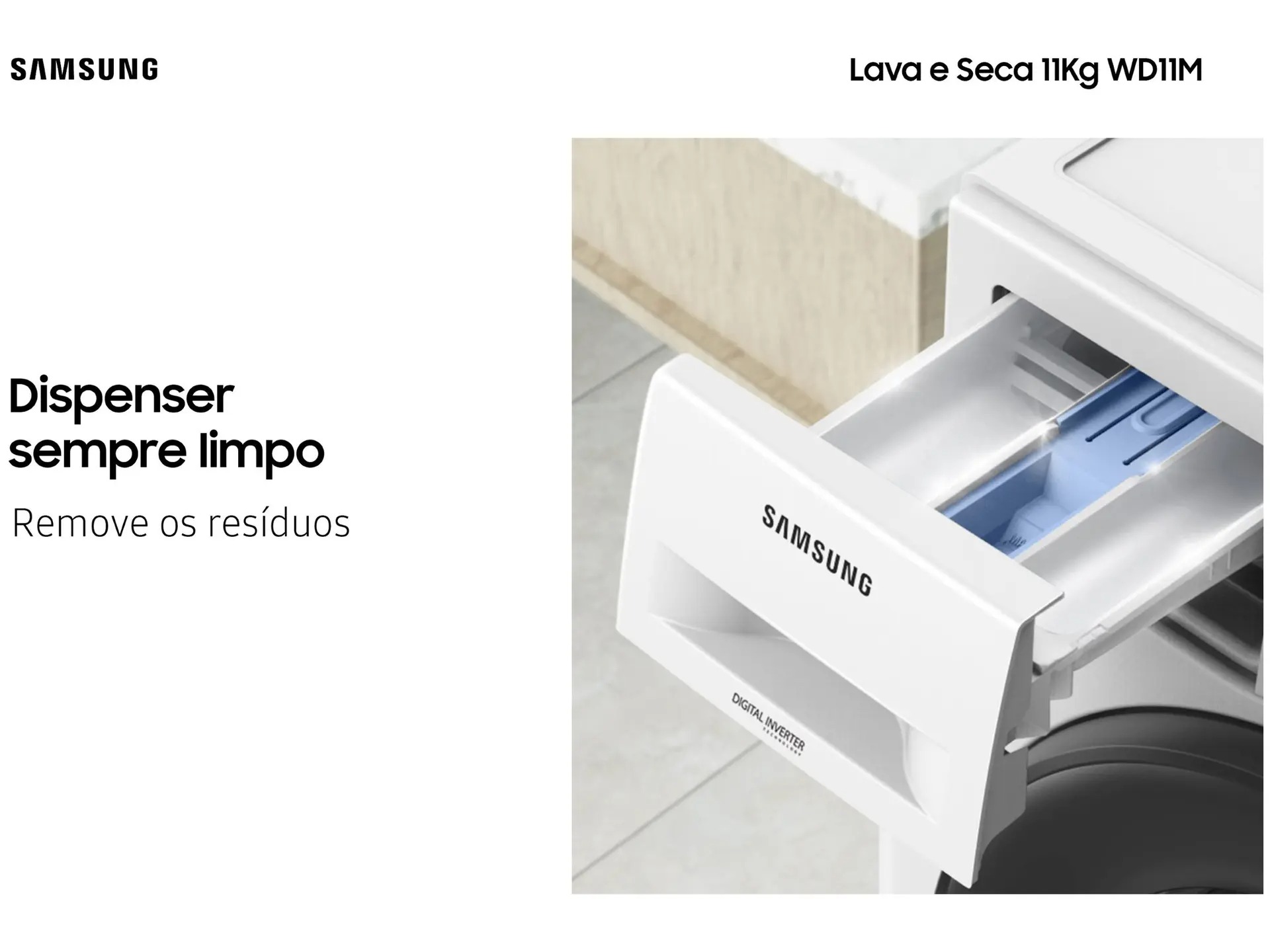 Lava e Seca Samsung WD11M com Digital Inverter WD11M4473PW Branca 11/7kg 110/220V - Imagem 8