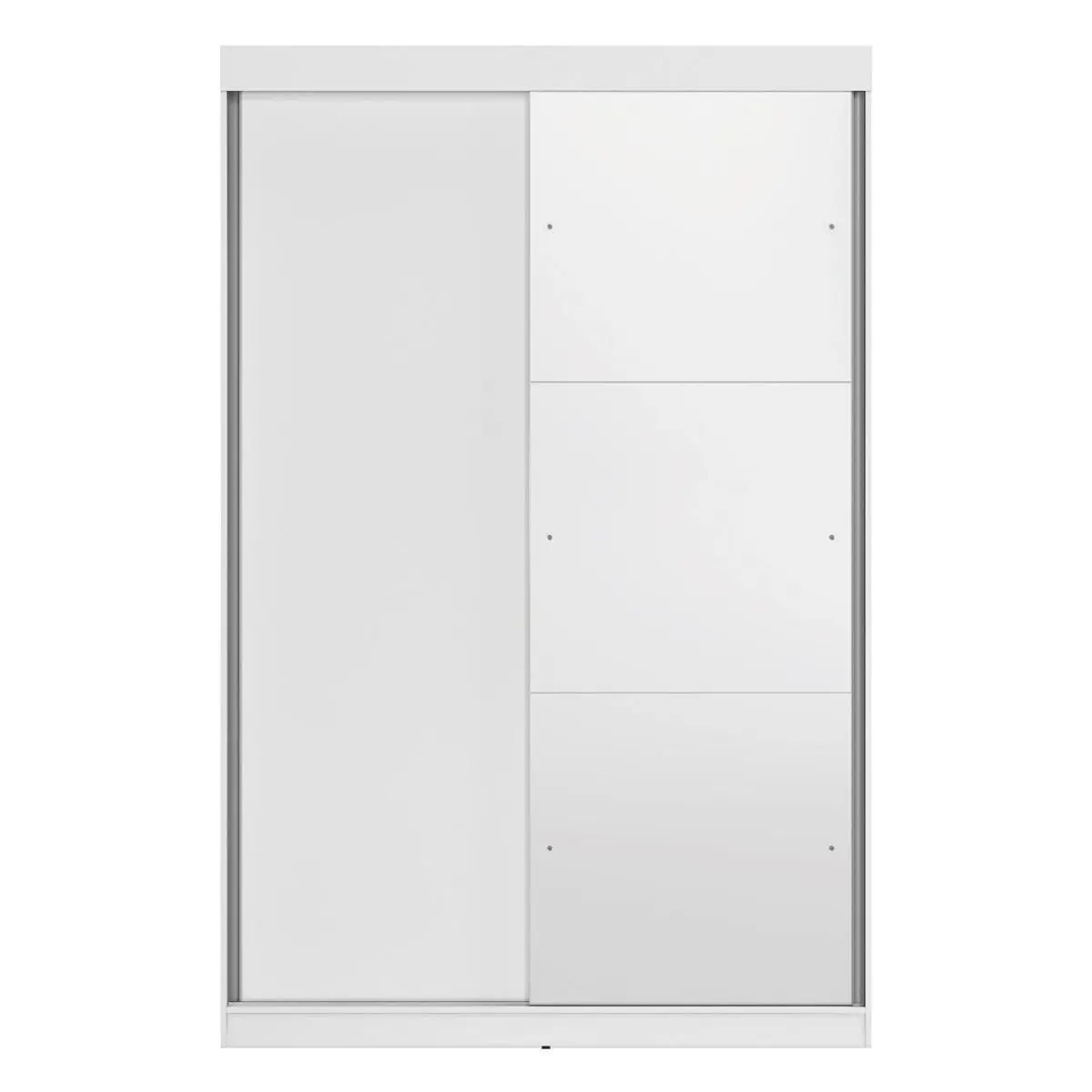 Guarda-Roupa Solteiro com Espelho 2 Portas de Correr e 2 Gavetas Peônia Yescasa Branco - Imagem 2