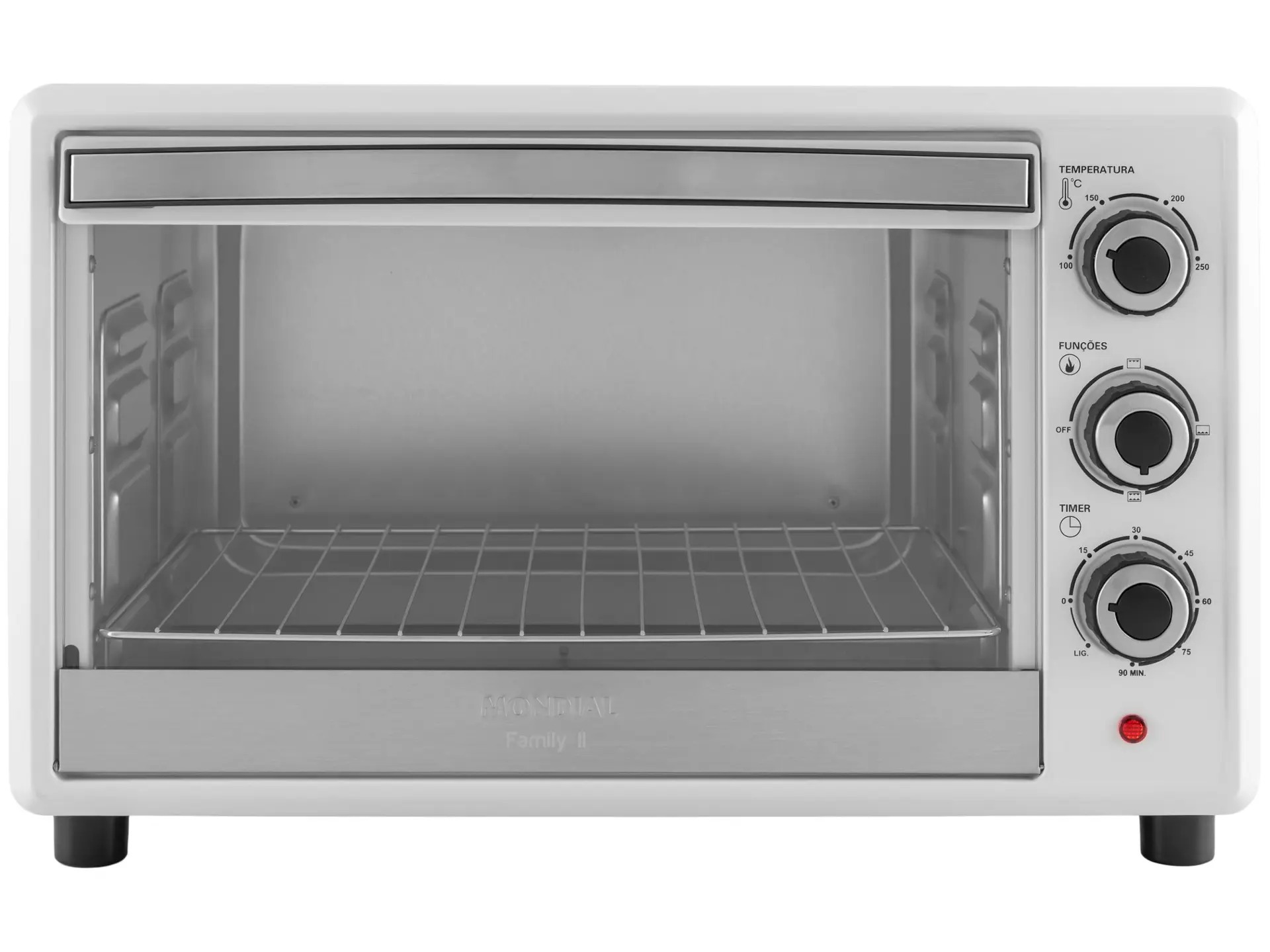 Forno Elétrico de Bancada Mondial Multifuncional 42L Branco e Prata Grand Family II FRN-42-W 110/220V - Imagem 4