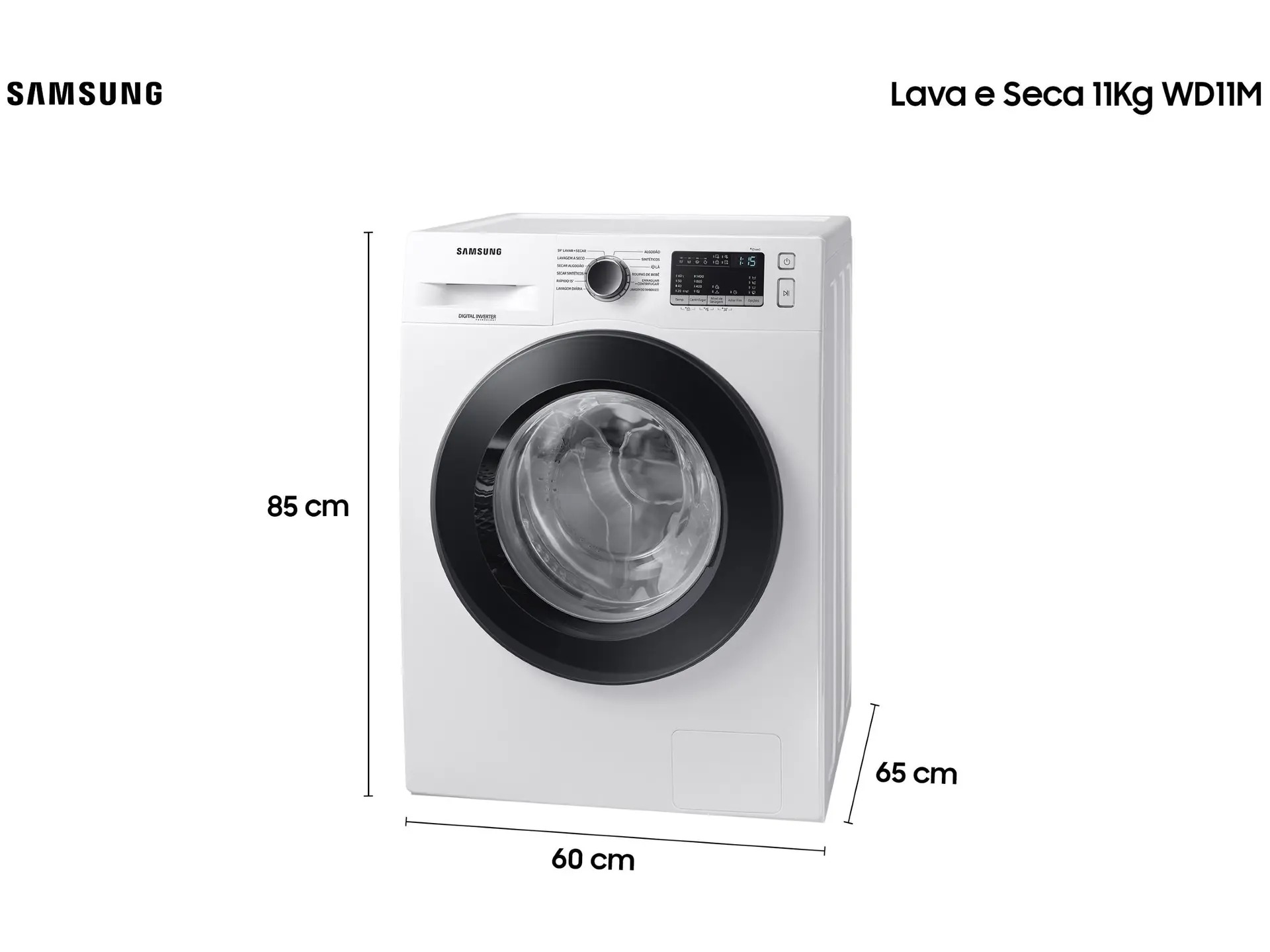 Lava e Seca Samsung WD11M com Digital Inverter WD11M4473PW Branca 11/7kg 110/220V - Imagem 9