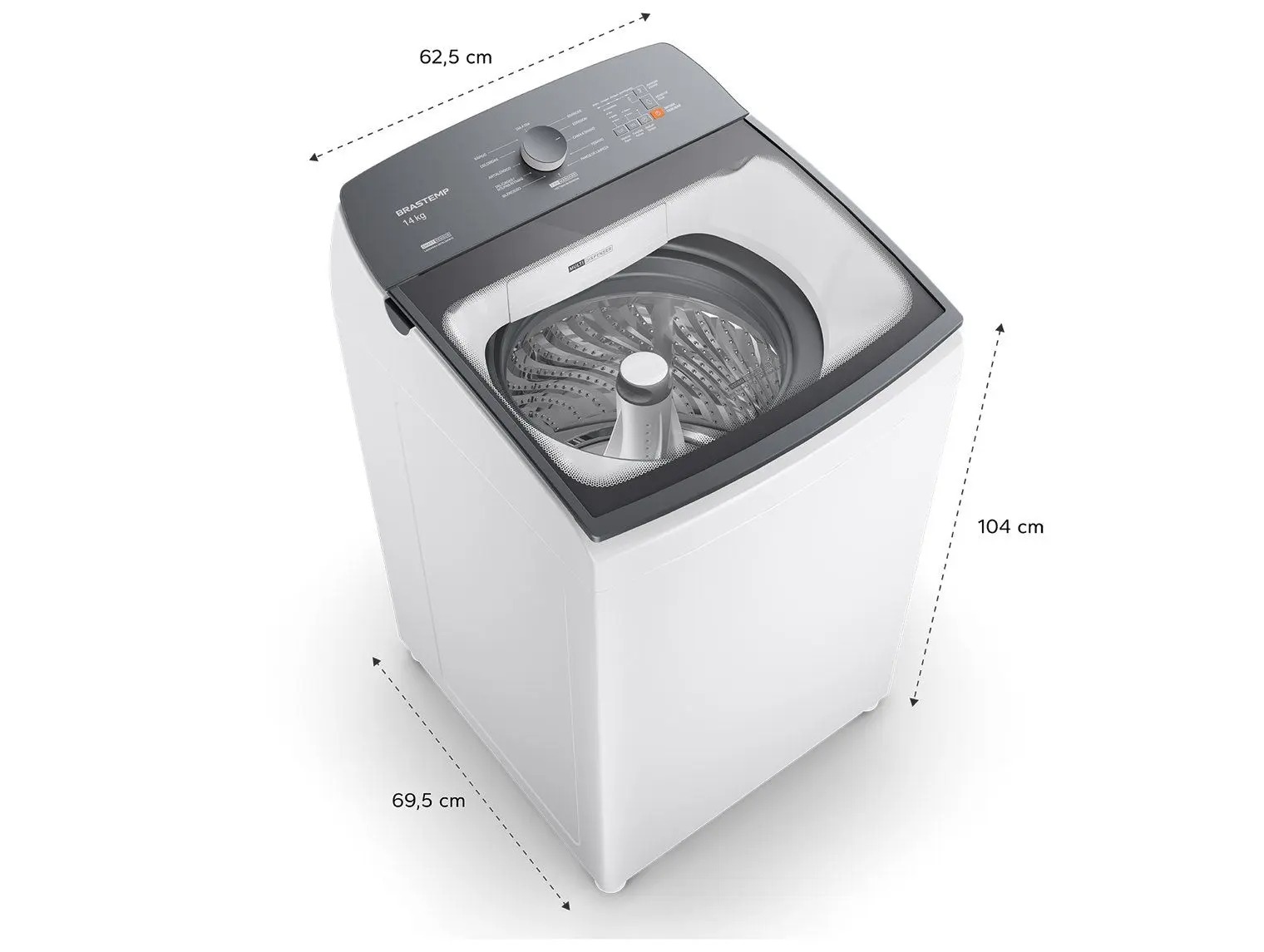Máquina de Lavar Brastemp 14kg com Smart Sensor, Função Reduzir Tempo Branca BWJ14AB 110/220V - Imagem 3