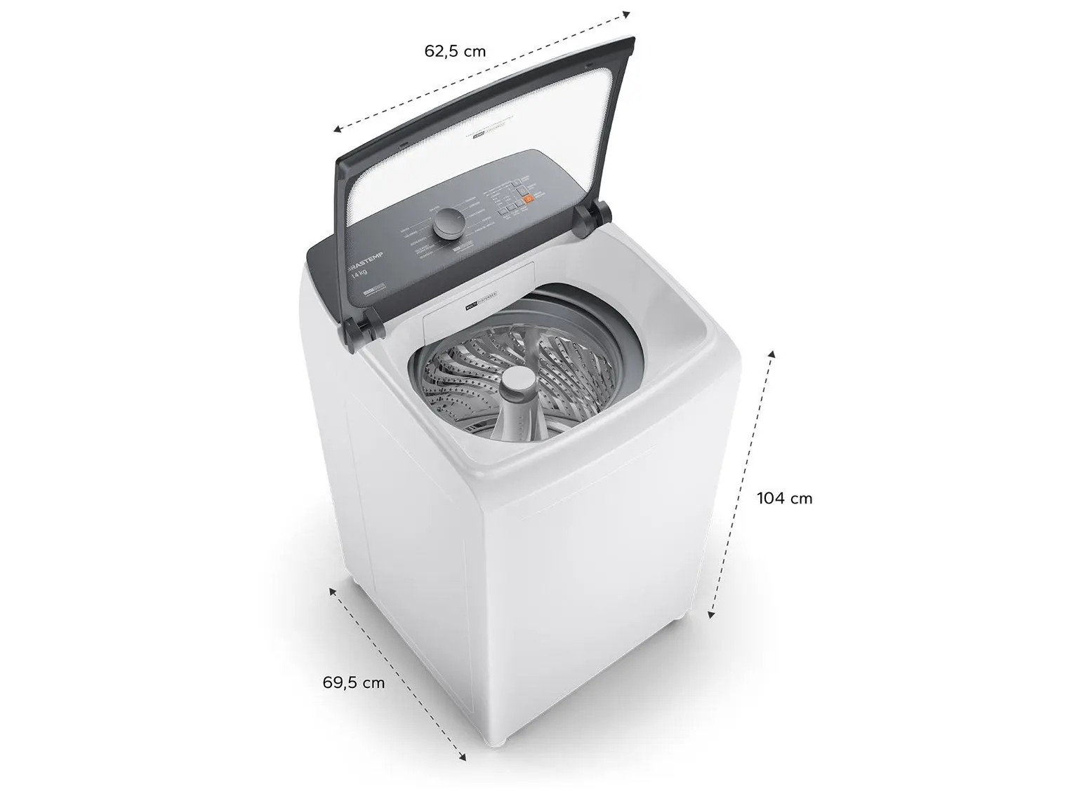 Máquina de Lavar Brastemp 14kg com Smart Sensor, Função Reduzir Tempo Branca BWJ14AB 110/220V - Imagem 4