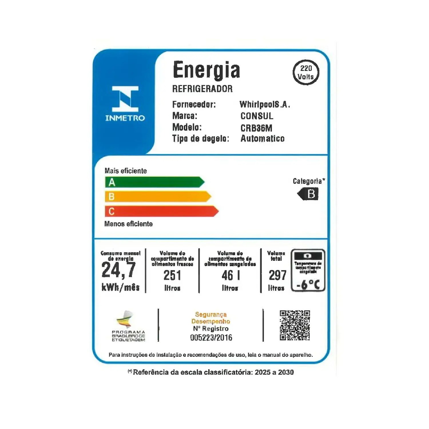 Geladeira Frost Free 297L Consul com Painel Externo Branca - CRB36MB 110/220V - Imagem 7