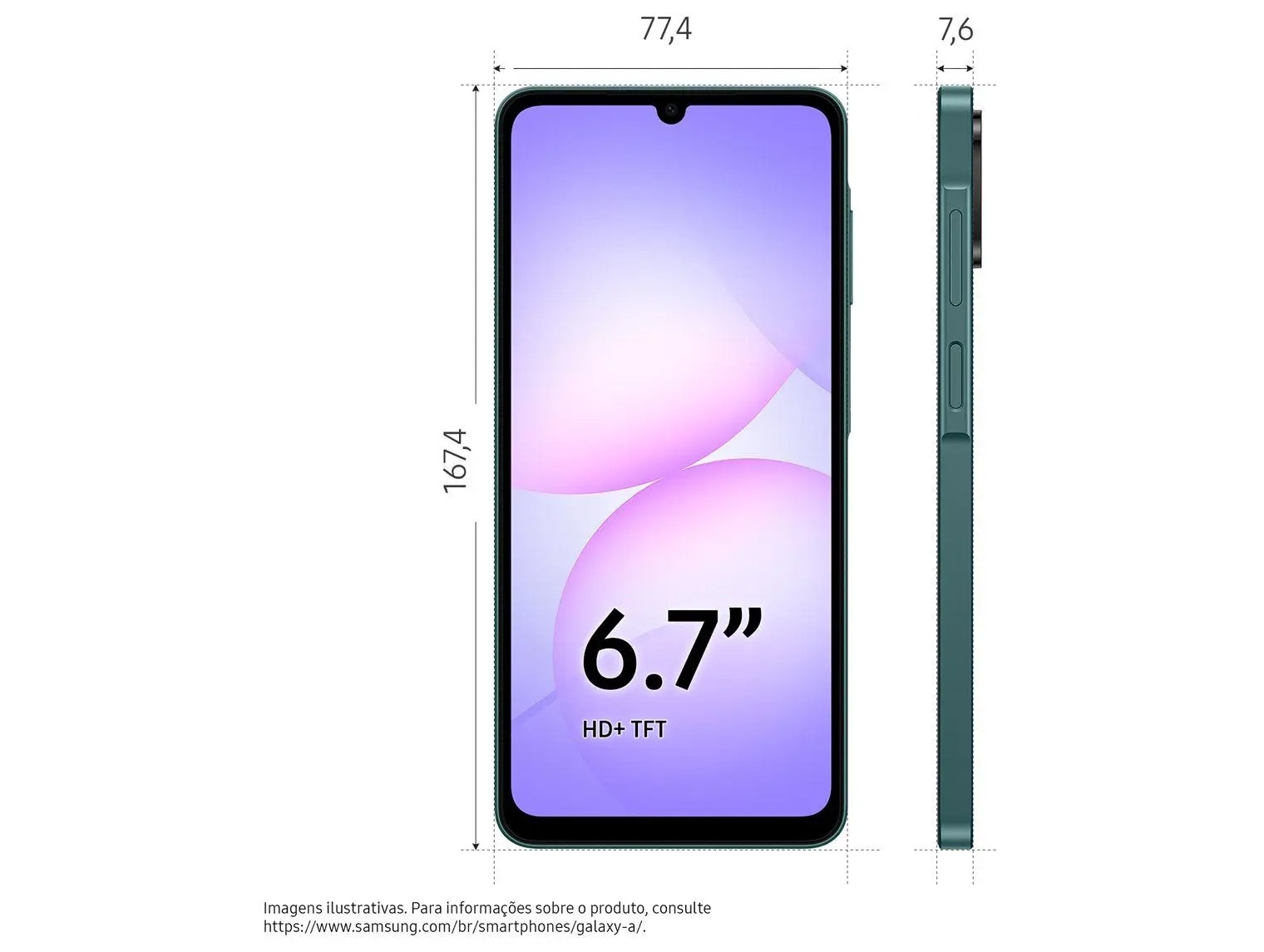 Smartphone Samsung Galaxy A07 256GB 8GB Câmera 50MP Tela 6.7 Verde - Imagem 9