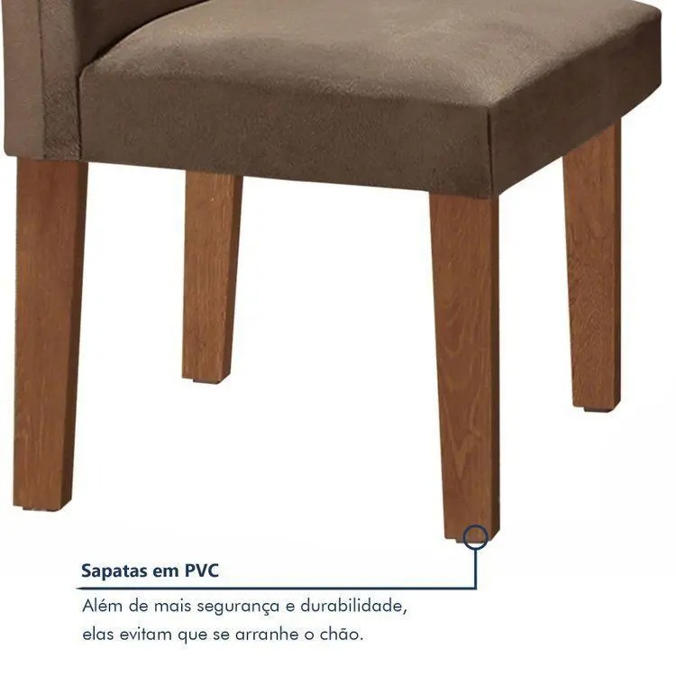 Conjunto Sala de Jantar Mesa Tampo de Vidro 6 Cadeiras Espanha Yescasa - Imagem 7