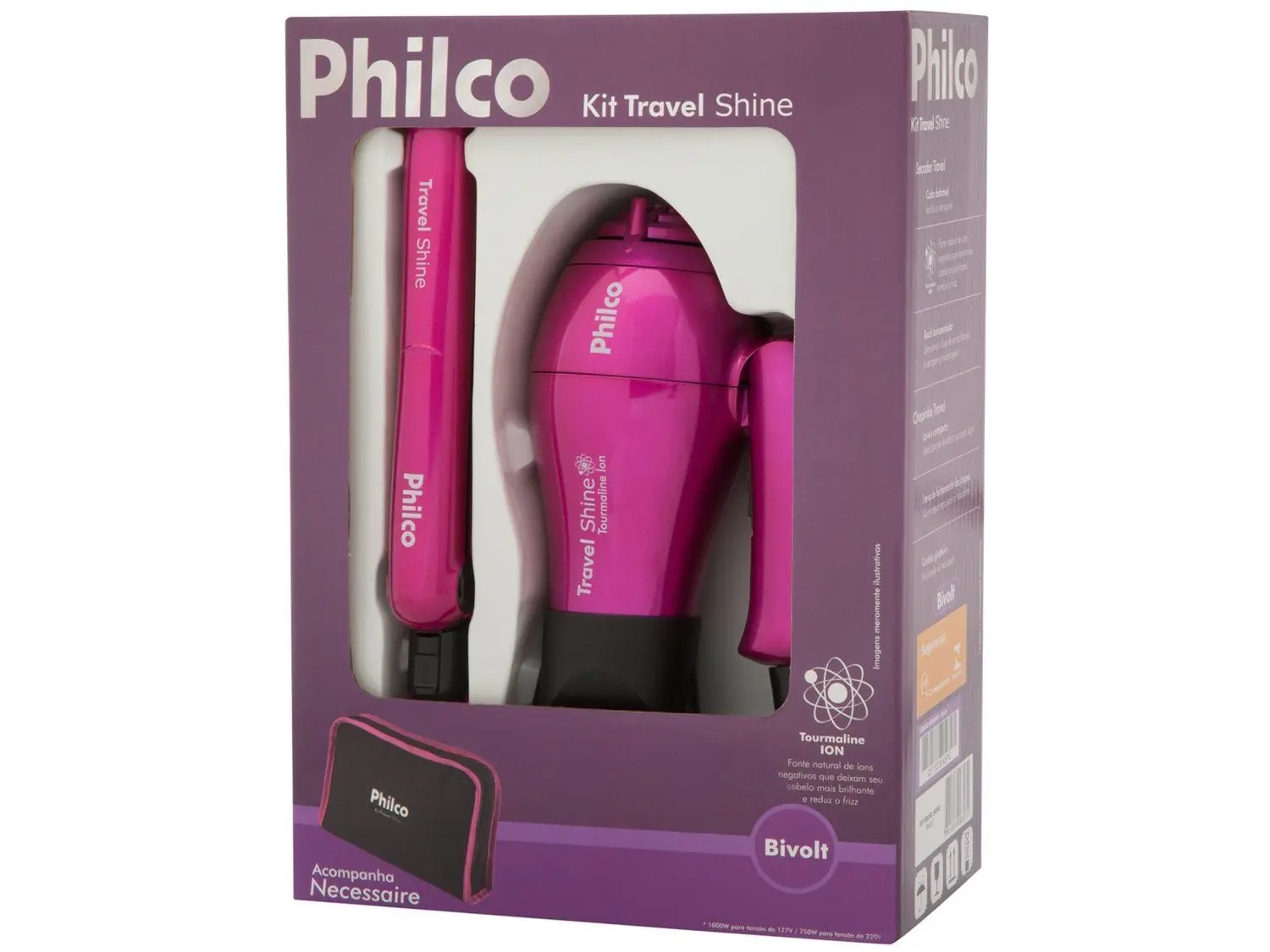 Kit Secador e Chapinha de Viagem - Philco Travel Shine 110/220V - Imagem 11