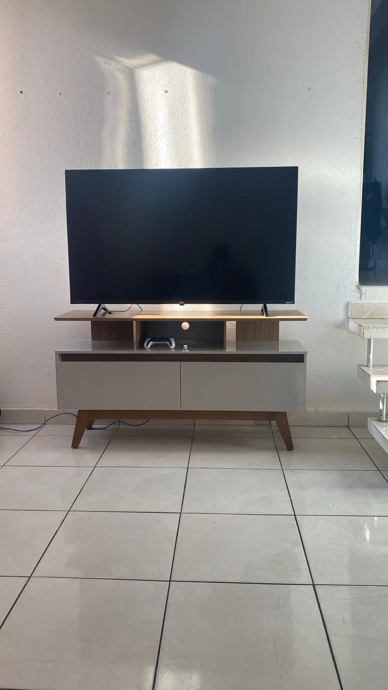 Rack Sala Rubi 1.2 para TV até 50 2 Portas Pé Madeira Macica - Móveis Bechara - Imagem 4