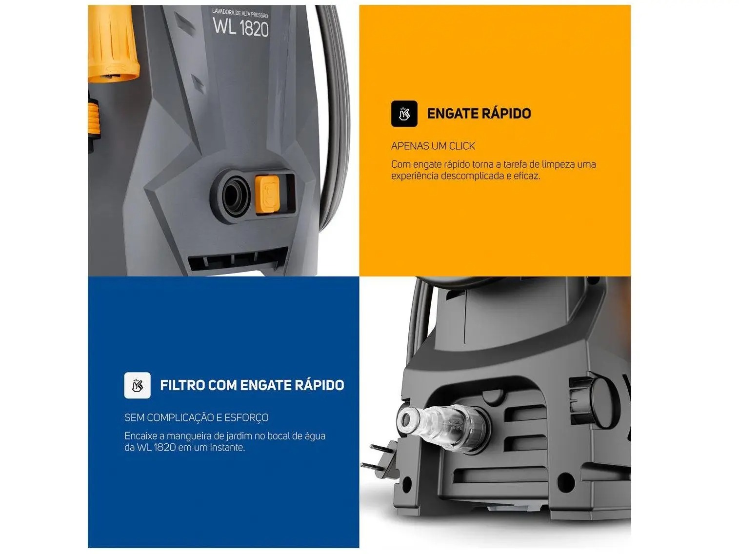 Lavadora de Alta pressão e Desobstruidora WAP - 1500 PSI 1400W Ultra WL 1820 - Imagem 3