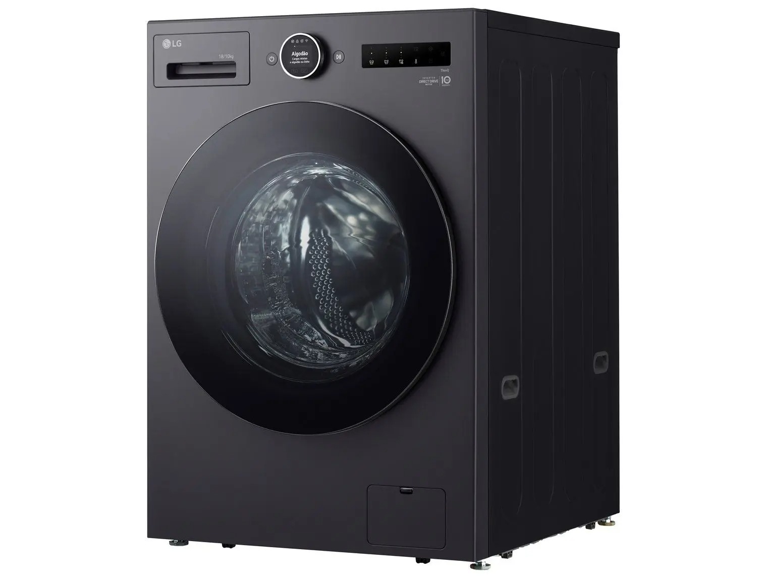 Lava e Seca Smart LG 18kg WD18GNT Motor Inverter Direct Drive Água Fria e Quente Black Inox 110/220V - Imagem 4