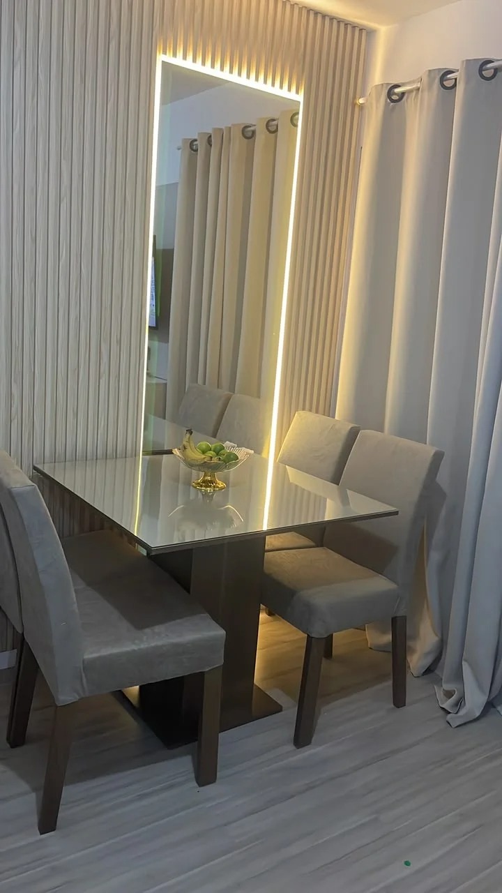 Conjunto Sala de Jantar Mesa Tampo de Vidro 4 Cadeiras Anne Madesa - Imagem 10