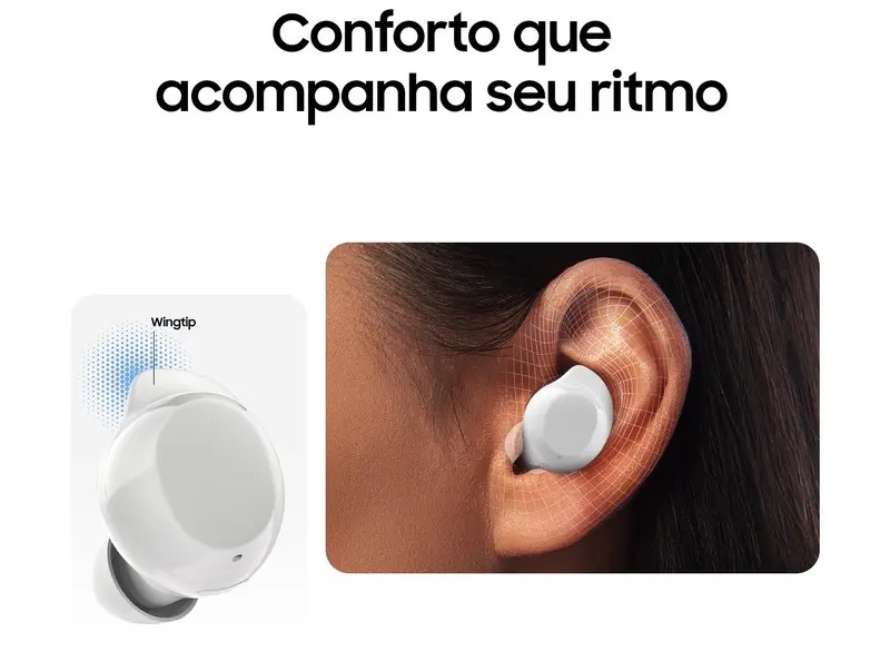 Fone de Ouvido Bluetooth Samsung Buds Core com Microfone Cancelamento de Ruído Esportivo Intra-auricular True Wireless Preto - Imagem 3