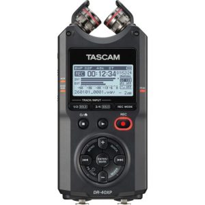 Gravador tascam dr-40xp portátil usb-c com microfone