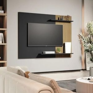Painel Sala Para TV Até 55 Polegadas Com prateleiras Eduarda - Cores - Comprar Moveis de Casa - Comprar Móveis em Casa