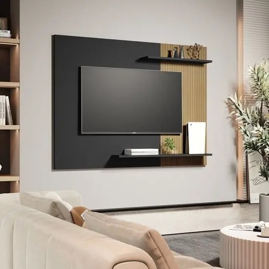 Painel Sala Para TV Até 55 Polegadas Com prateleiras Eduarda - Cores - Comprar Moveis de Casa - Comprar Móveis em Casa
