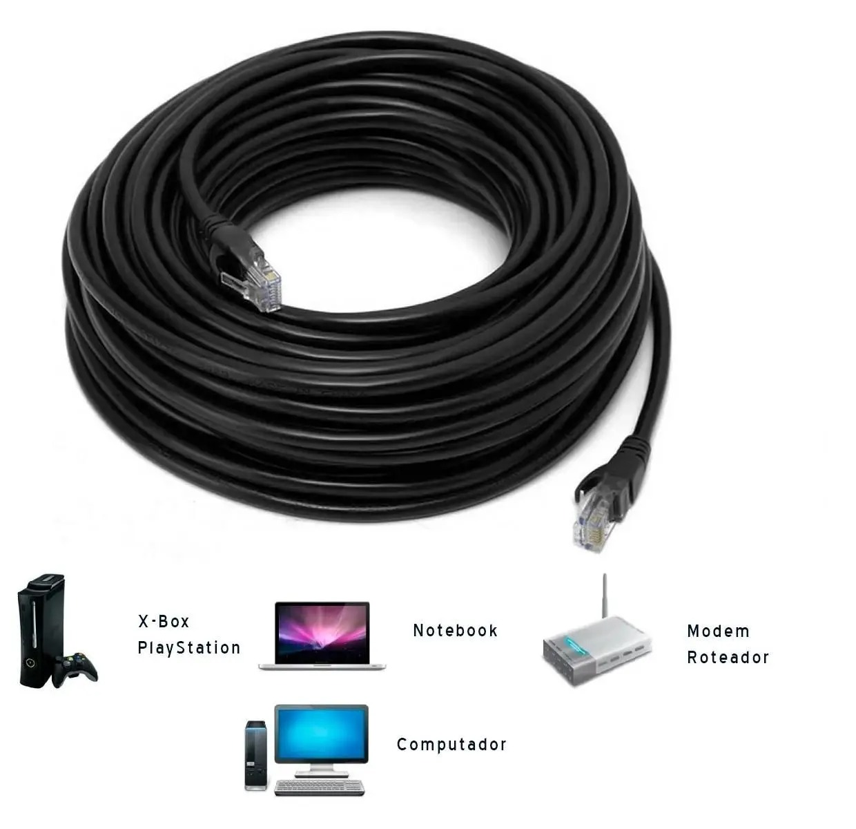 Cabo De Rede Patch Cord Cat6 30 Metros 30m Cat 6 - Utp A - CaboMix - Imagem 3