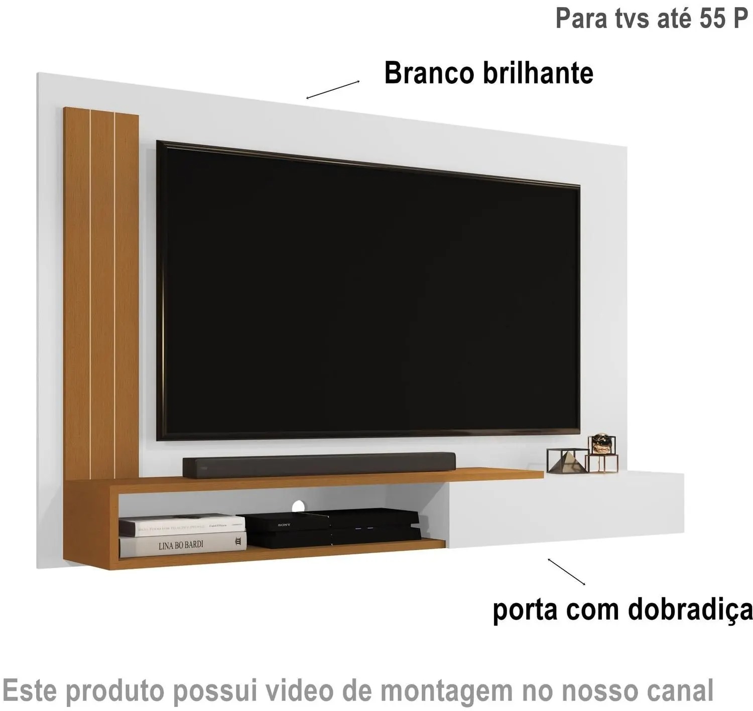 Painel para TV Até 50 Polegadas Bagdá com porta Cores - Comprar Moveis em Casa - Comprar Móveis em Casa - Imagem 2