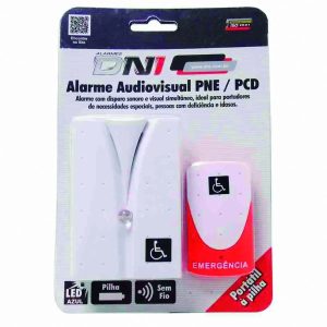 Alarme Audiovisual Monitoramento Idoso Cadeirante Pne Pcd Gravidas Aviso S.O.S Pressão Sonora 100dB - DNI