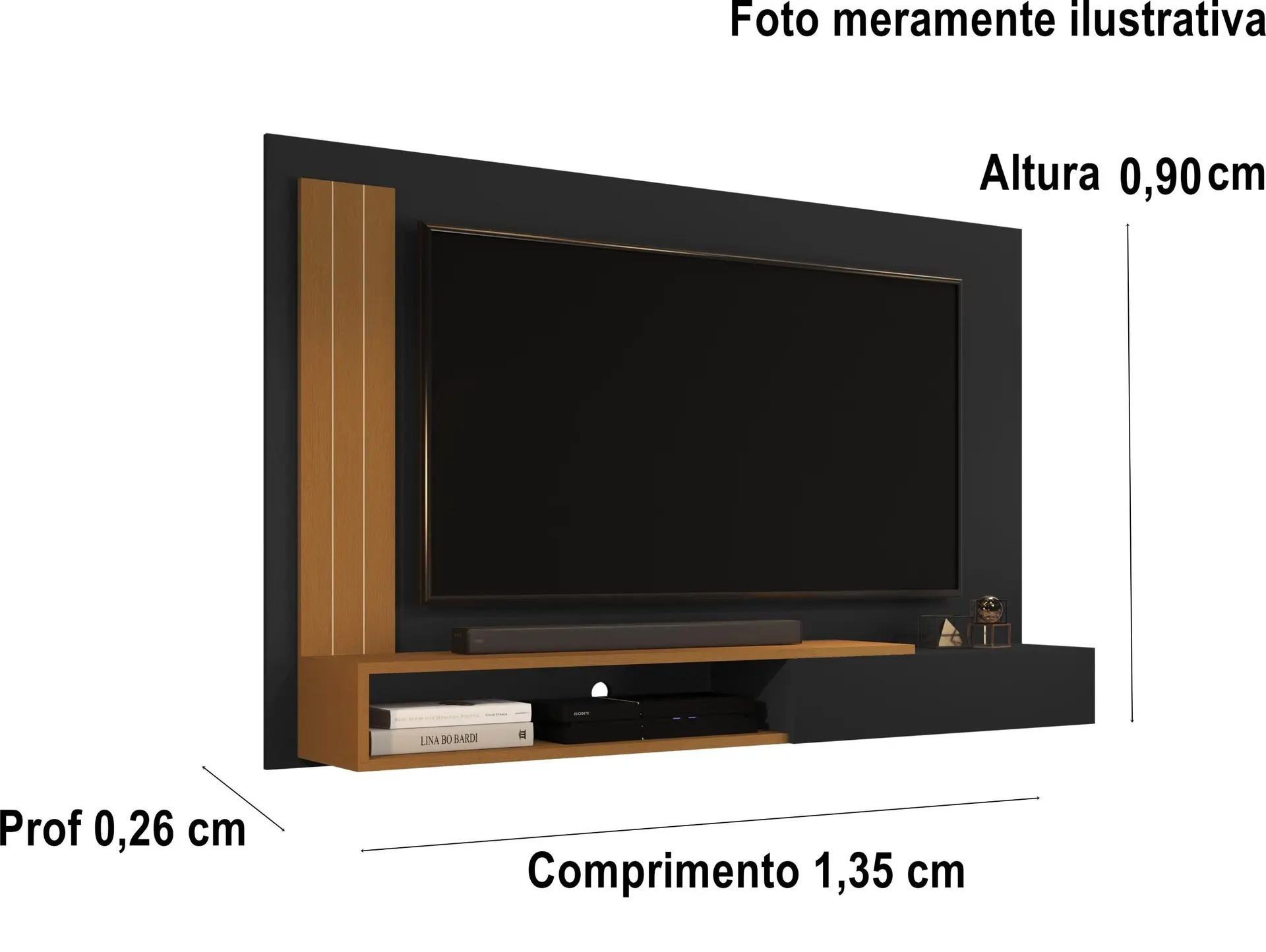 Painel Sala Quarto Luxo Para TV Até 50 Polegadas Mateus Plus - Cores - Comprar Moveis para sua Casa - Comprar Móveis em Casa - Imagem 2
