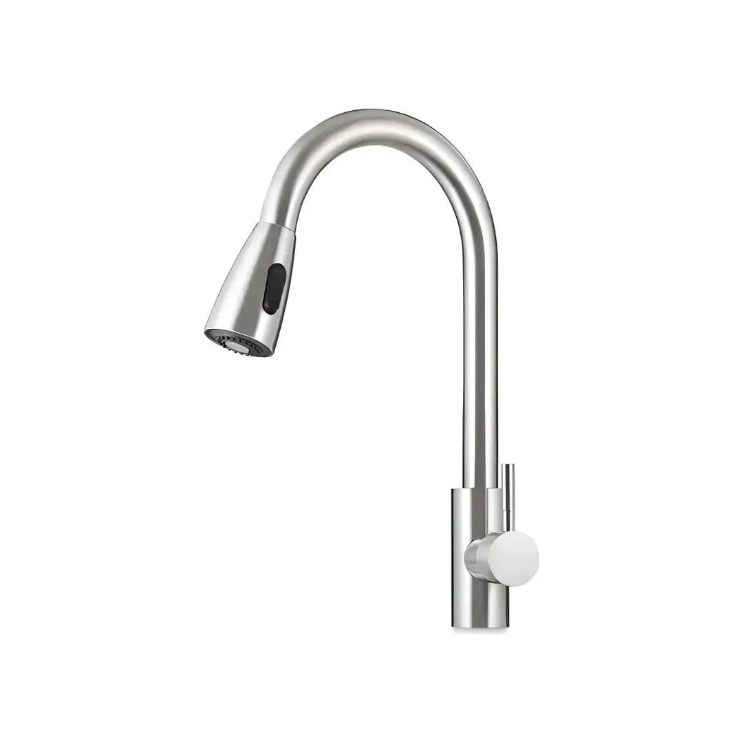 Torneira gourmet 194017 monocomanda extensível inox 304 escovada domum - Way Import.