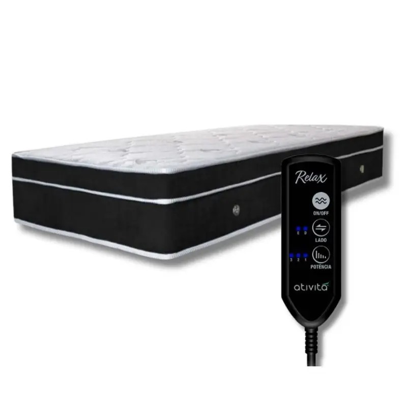 Colchão Com Massageador Solteiro 0,88x1,88 cor Preto ALLMAG