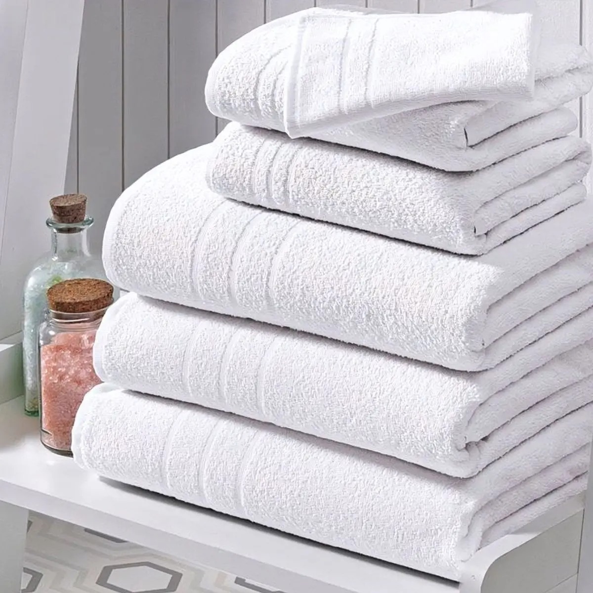 Kit 5 Toalhas de Banho Brancas Hotel 100 Algodão 400g Felpuda Macia - Toalhas Groh - Imagem 2