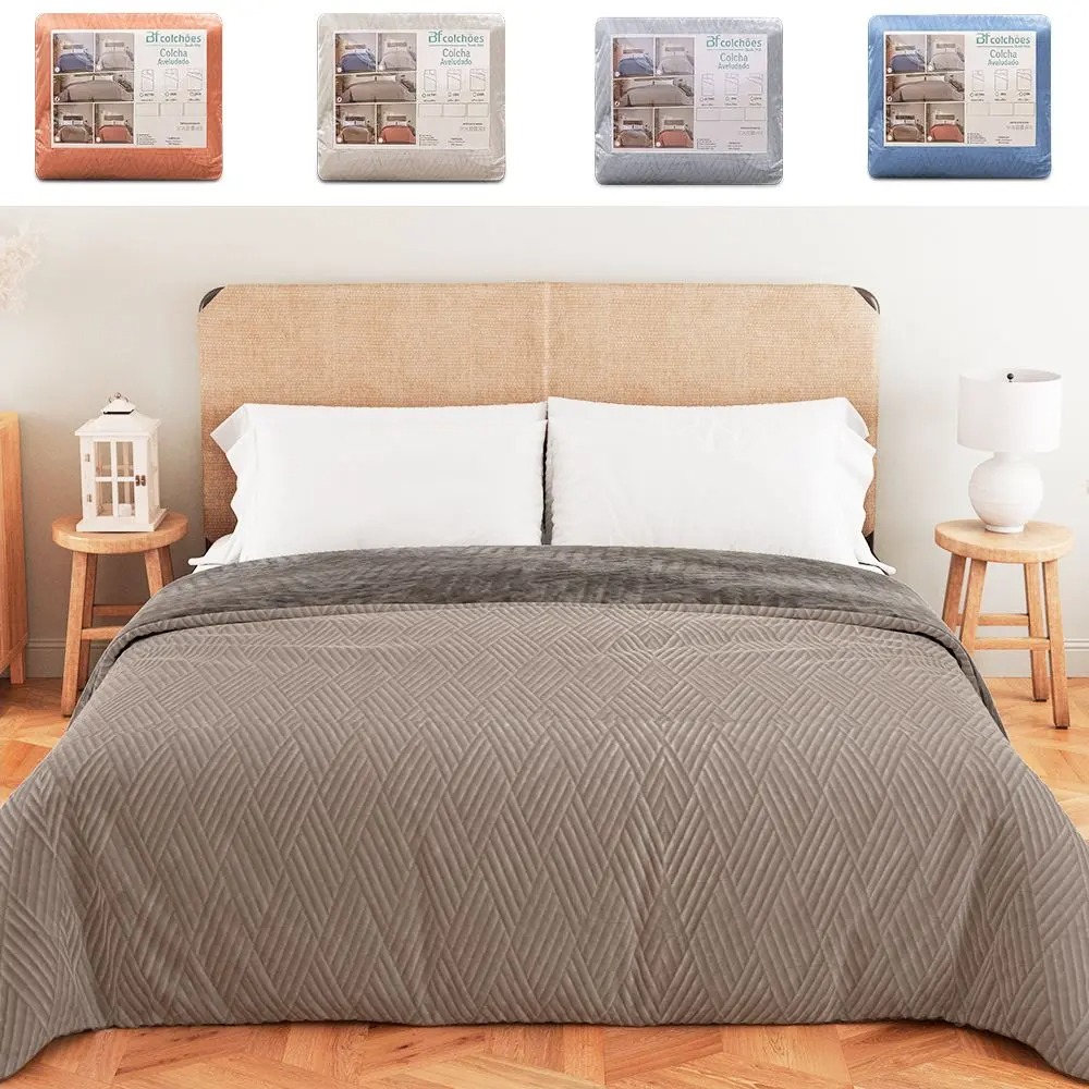 Coberdrom Queen Aveludado com Manta Soft Dupla Face 270X250 BF Colchões