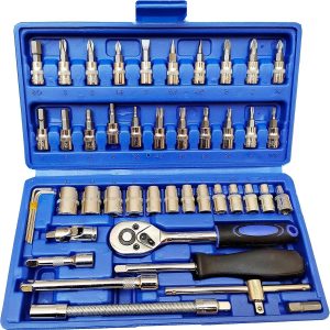 Kit Ferramentas Soquete 46 Peças com Estojo Compacto - SOQUETES