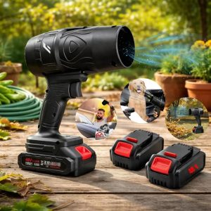 Soprador Turbo Portátil Recarregável com 2 Baterias de 46v Potente, secador, churrasqueira, varrer, tirar o pó - Falpynex